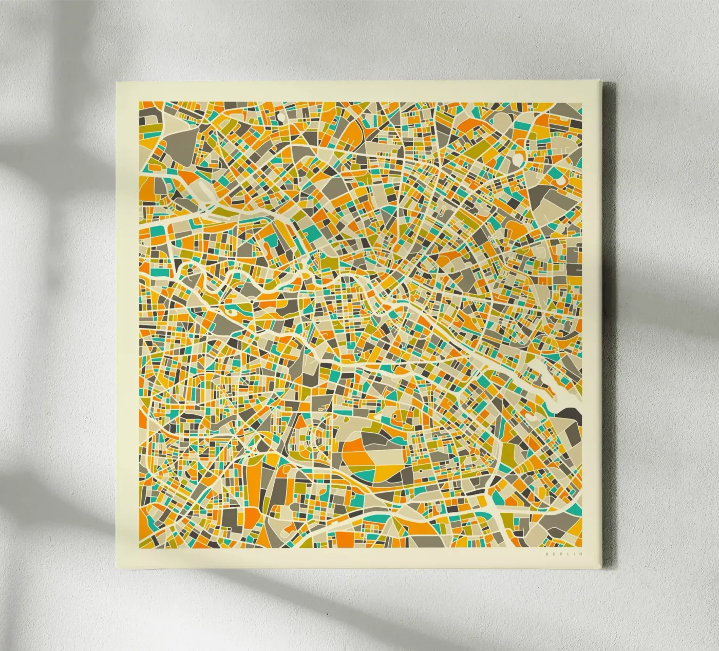 Berlin Map canvas van Jazzberry Blue