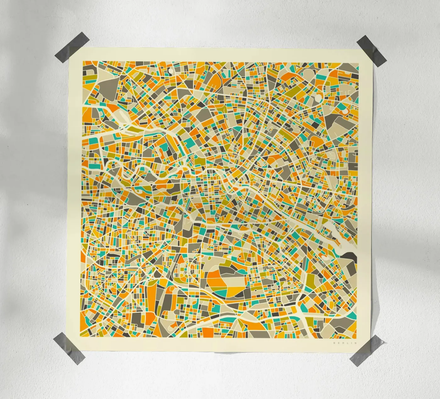 Berlin Map poster van Jazzberry Blue