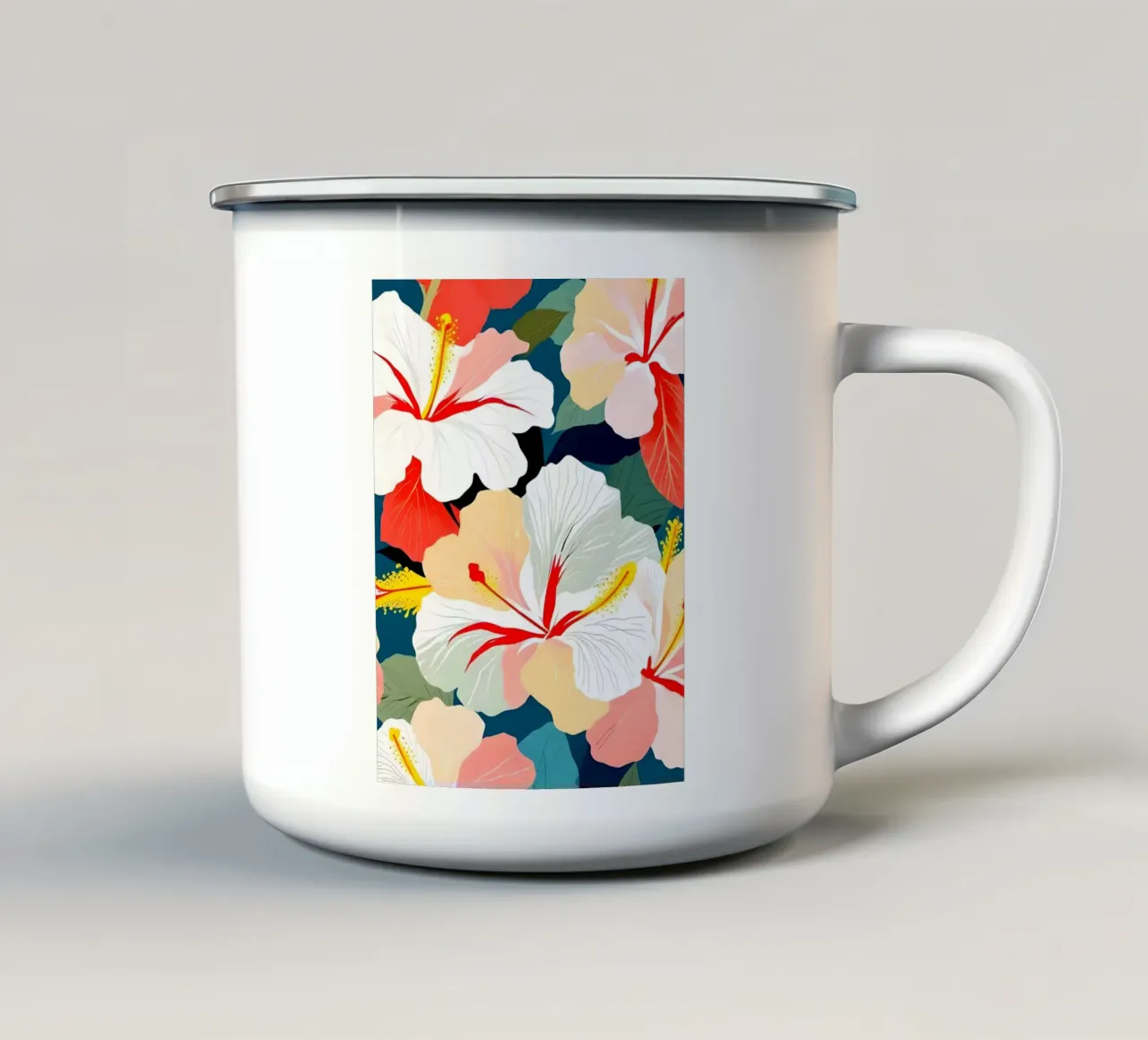 Rosa sinensis tazza in smalto da 83oranges