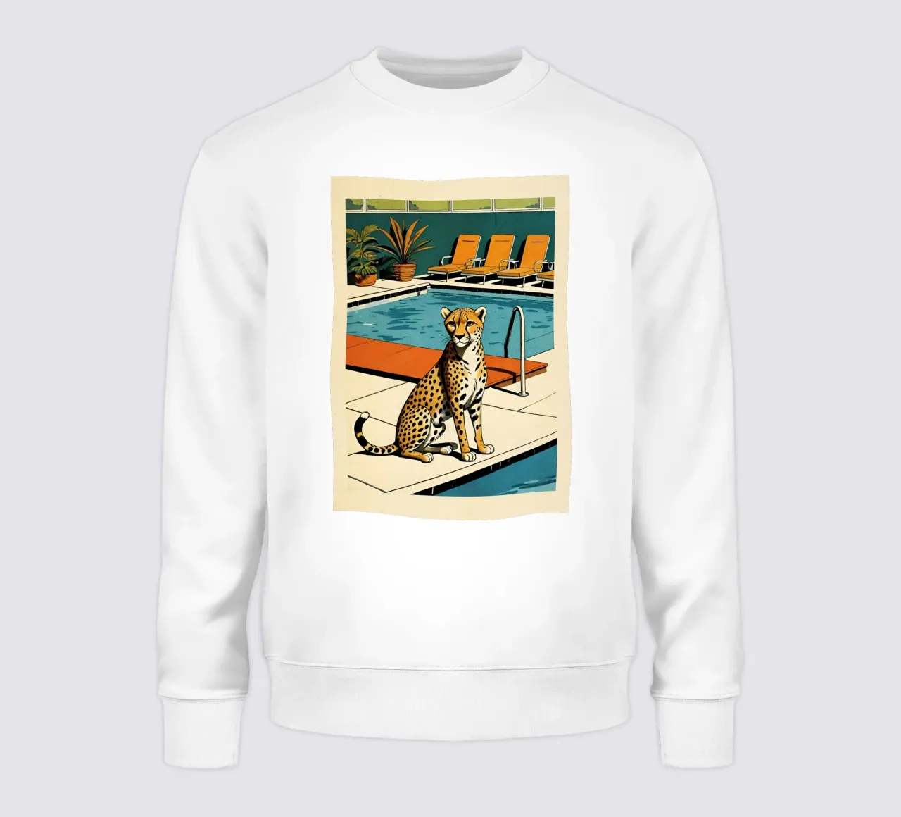 Pantera da piscina Retro Pop Art Design Gepard am Pool Bujaboom felpa da bujaboom