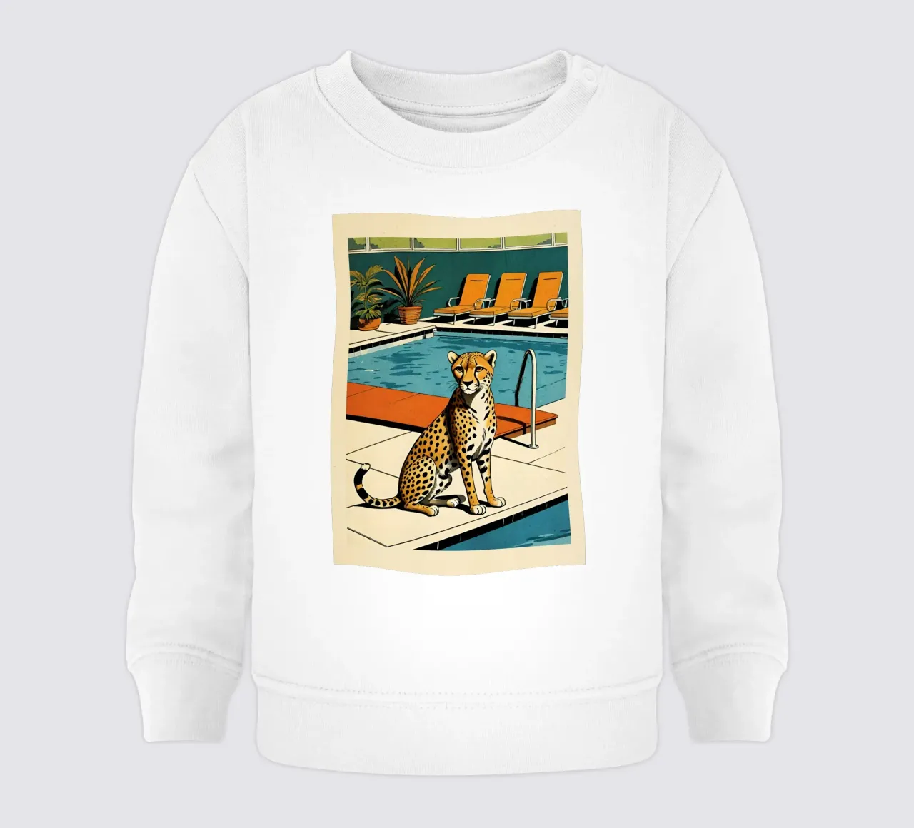 Pantera da piscina Retro Pop Art Design Gepard am Pool Bujaboom felpa neonato da bujaboom