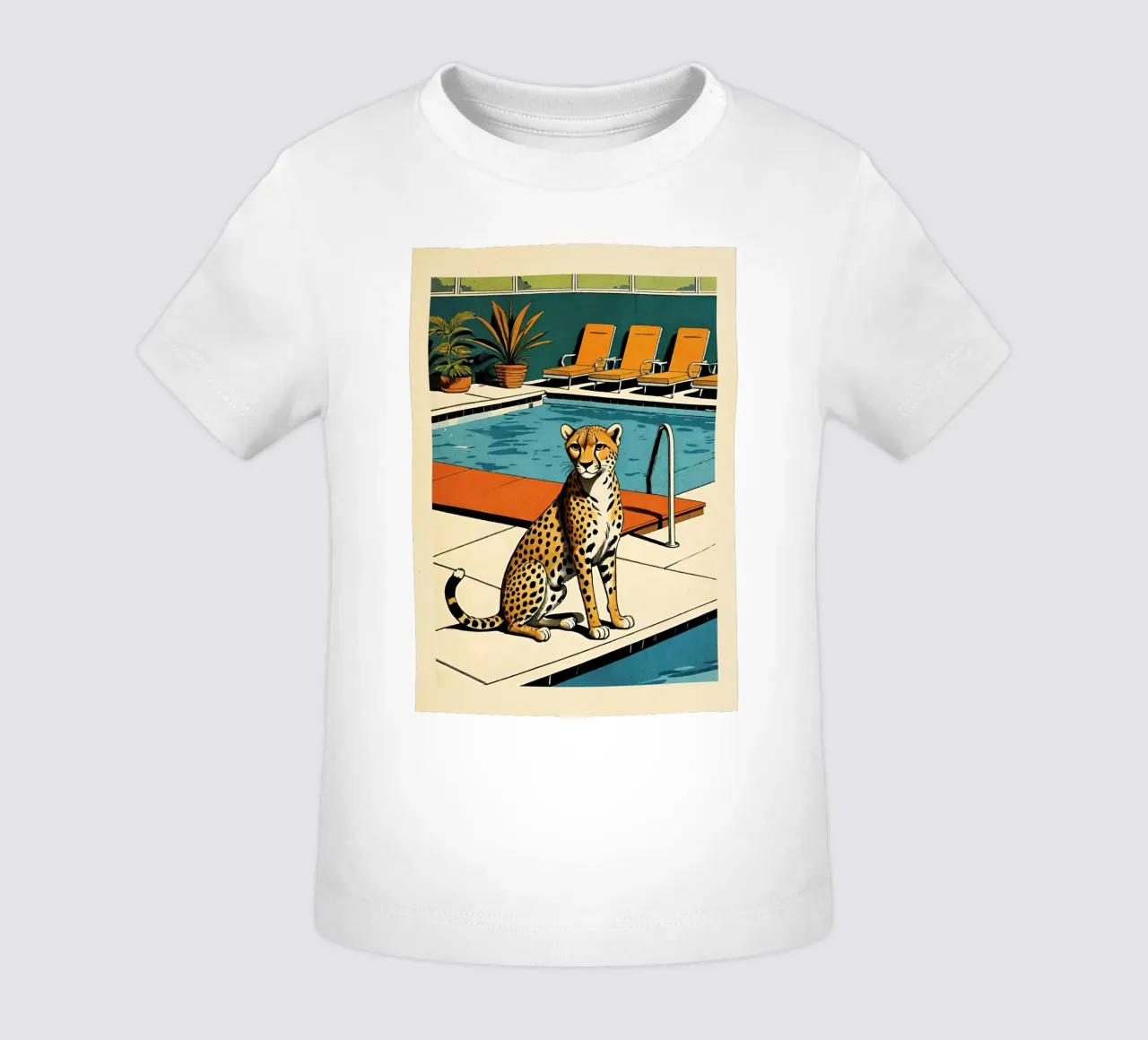 Pantera da piscina Retro Pop Art Design Gepard am Pool Bujaboom maglietta neonato da bujaboom