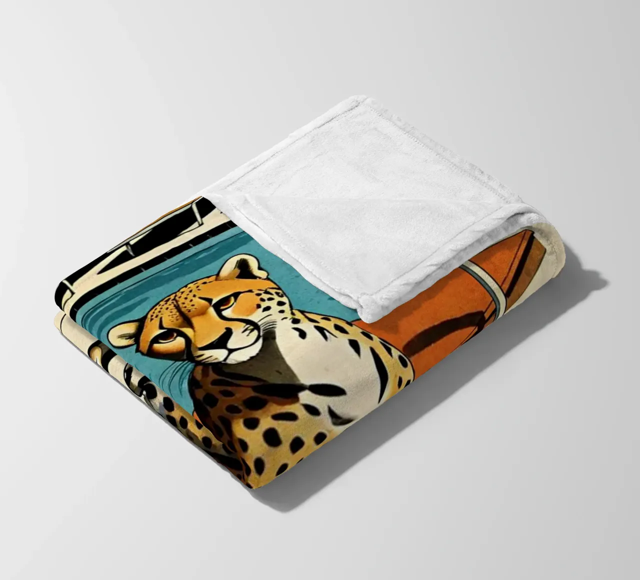 Pantera da piscina Retro Pop Art Design Gepard am Pool Bujaboom coperta in pile da bujaboom