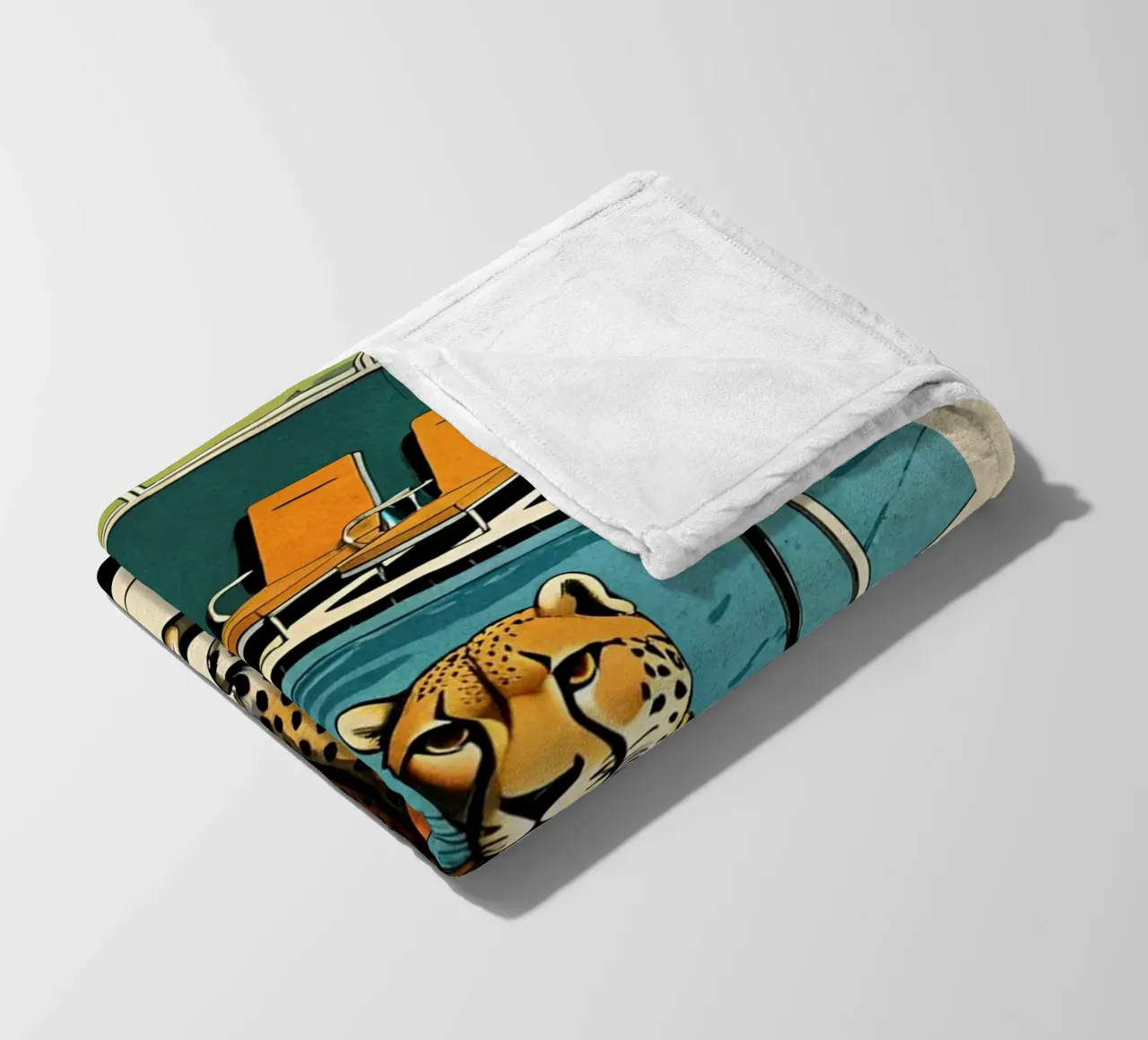 Pantera da piscina Retro Pop Art Design Gepard am Pool Bujaboom coperta in pile da bujaboom