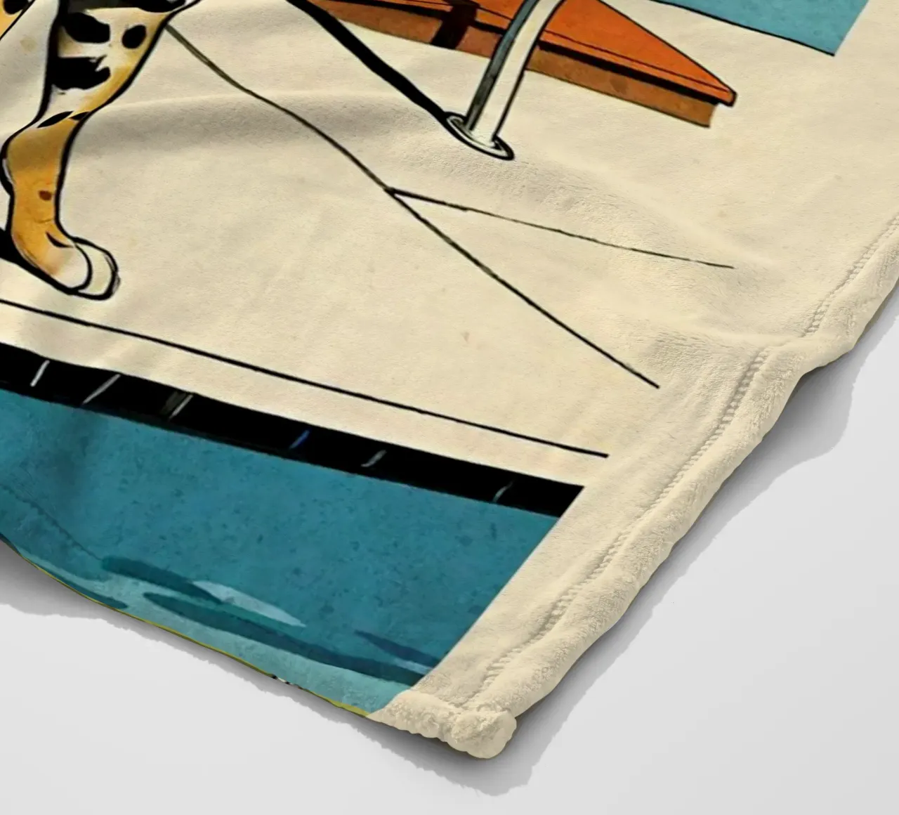 Pantera da piscina Retro Pop Art Design Gepard am Pool Bujaboom coperta in pile da bujaboom