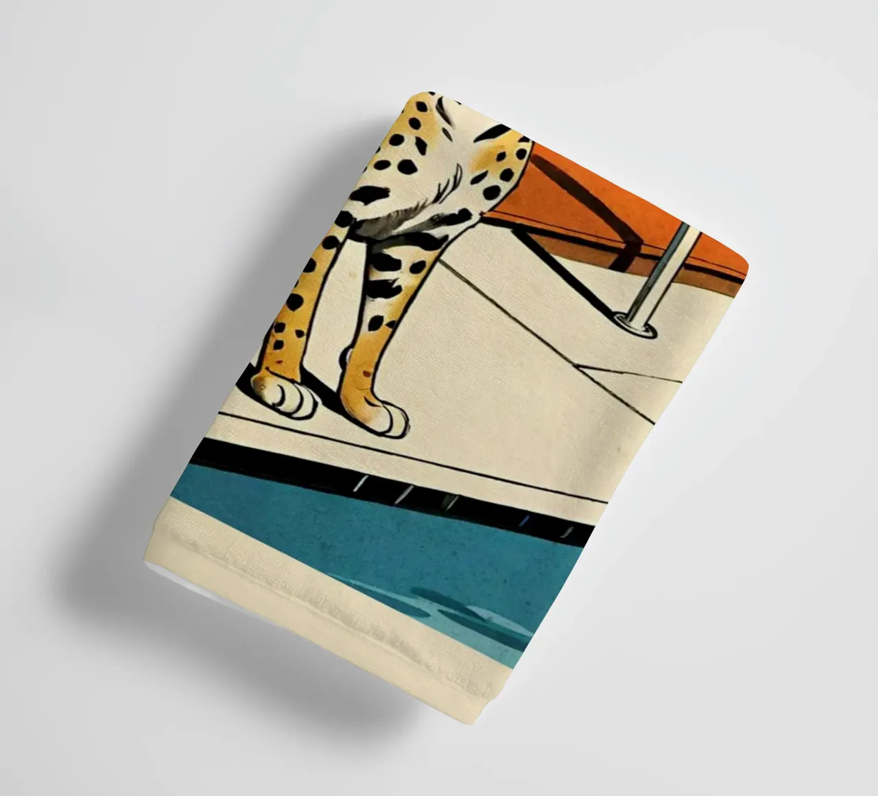 Zwembad Panter Retro Pop Art Ontwerp Gepard am Pool Bujaboom badhanddoek van bujaboom
