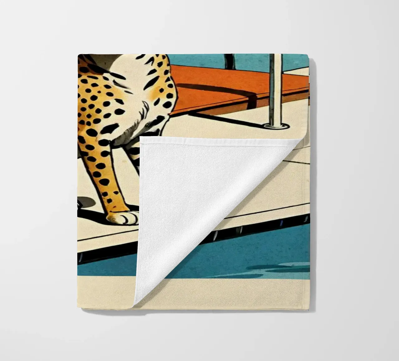 Pantera da piscina Retro Pop Art Design Gepard am Pool Bujaboom telo mare da bujaboom