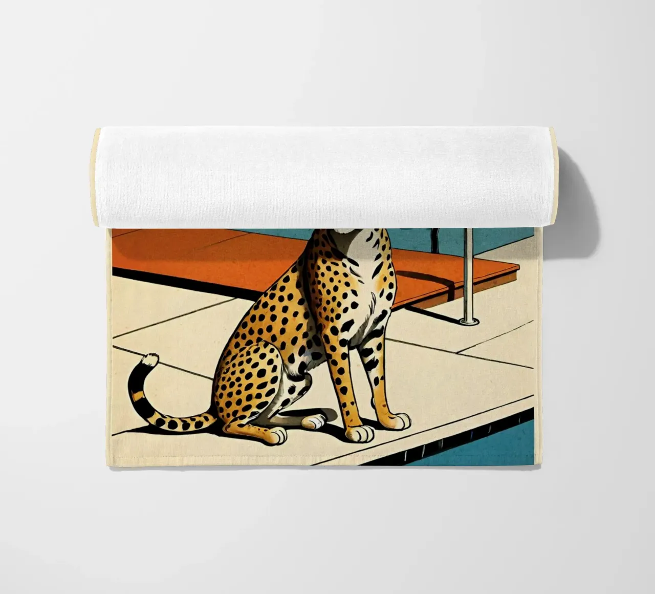 Pantera da piscina Retro Pop Art Design Gepard am Pool Bujaboom telo mare da bujaboom