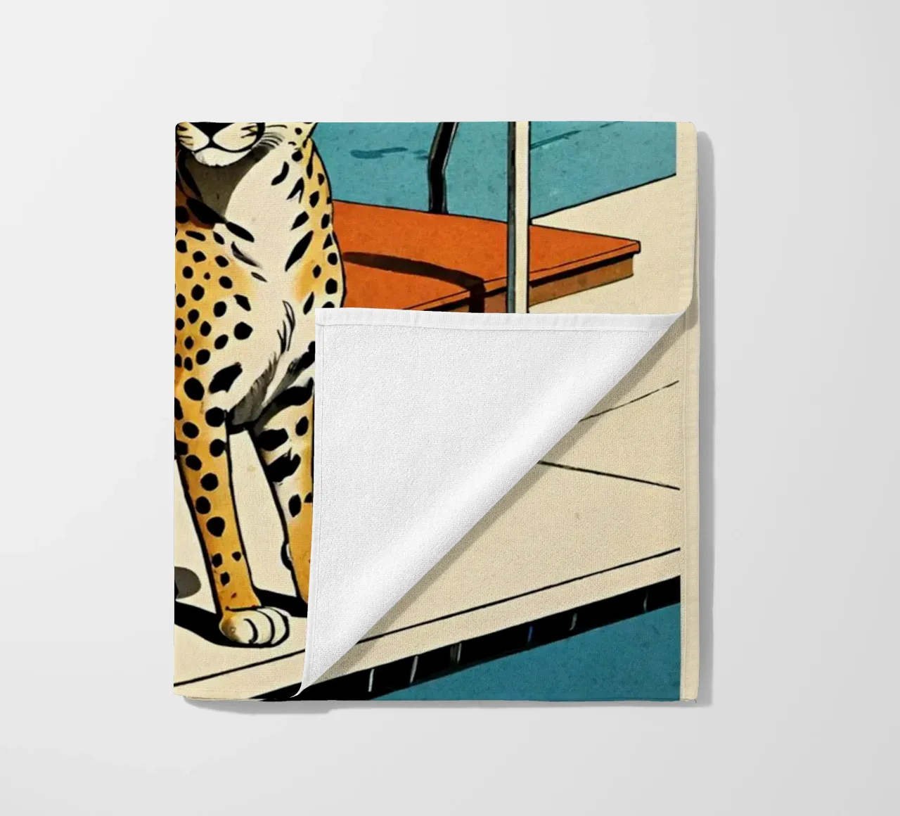 Pantera da piscina Retro Pop Art Design Gepard am Pool Bujaboom telo mare da bujaboom