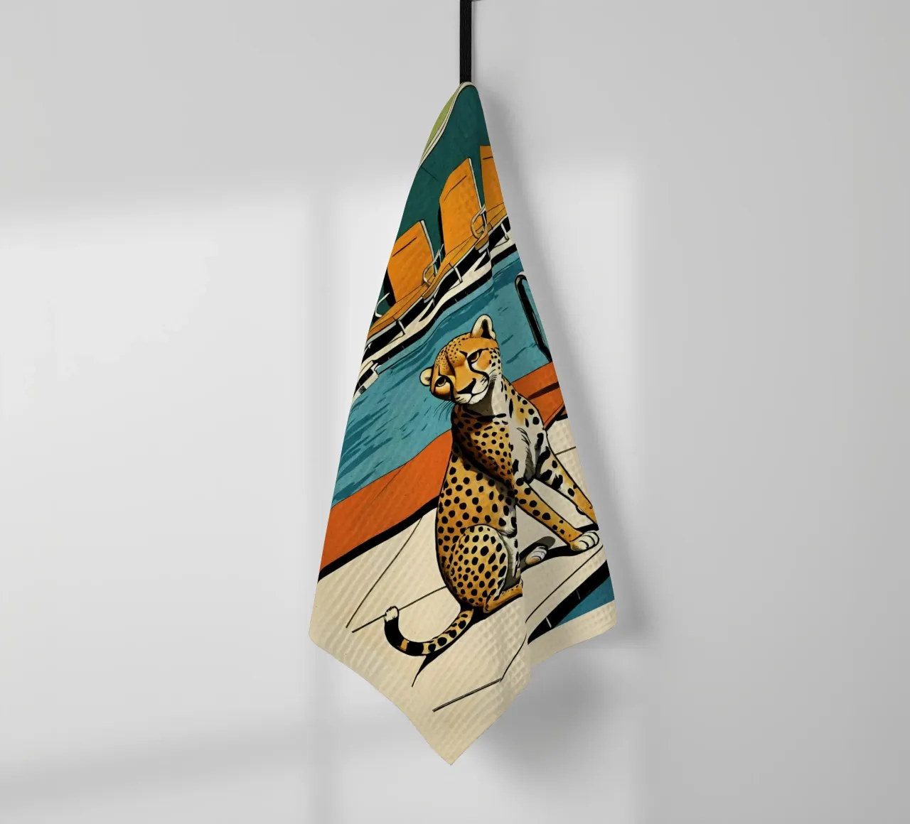 Pantera da piscina Retro Pop Art Design Gepard am Pool Bujaboom canovaccio da cucina da bujaboom
