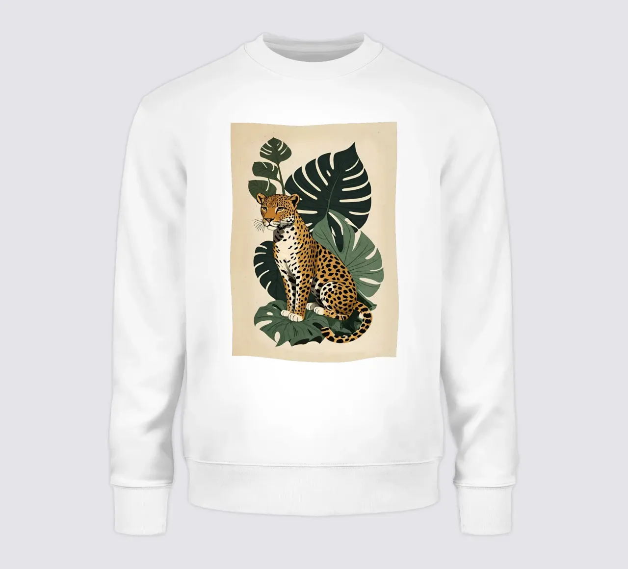 Design leopardato con foglie tropicali Bujaboom felpa da bujaboom