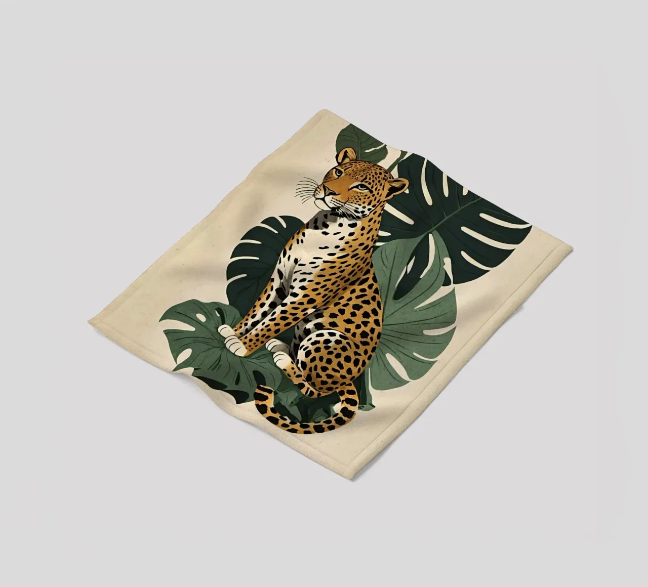 Design leopardato con foglie tropicali Bujaboom coperta in pile da bujaboom