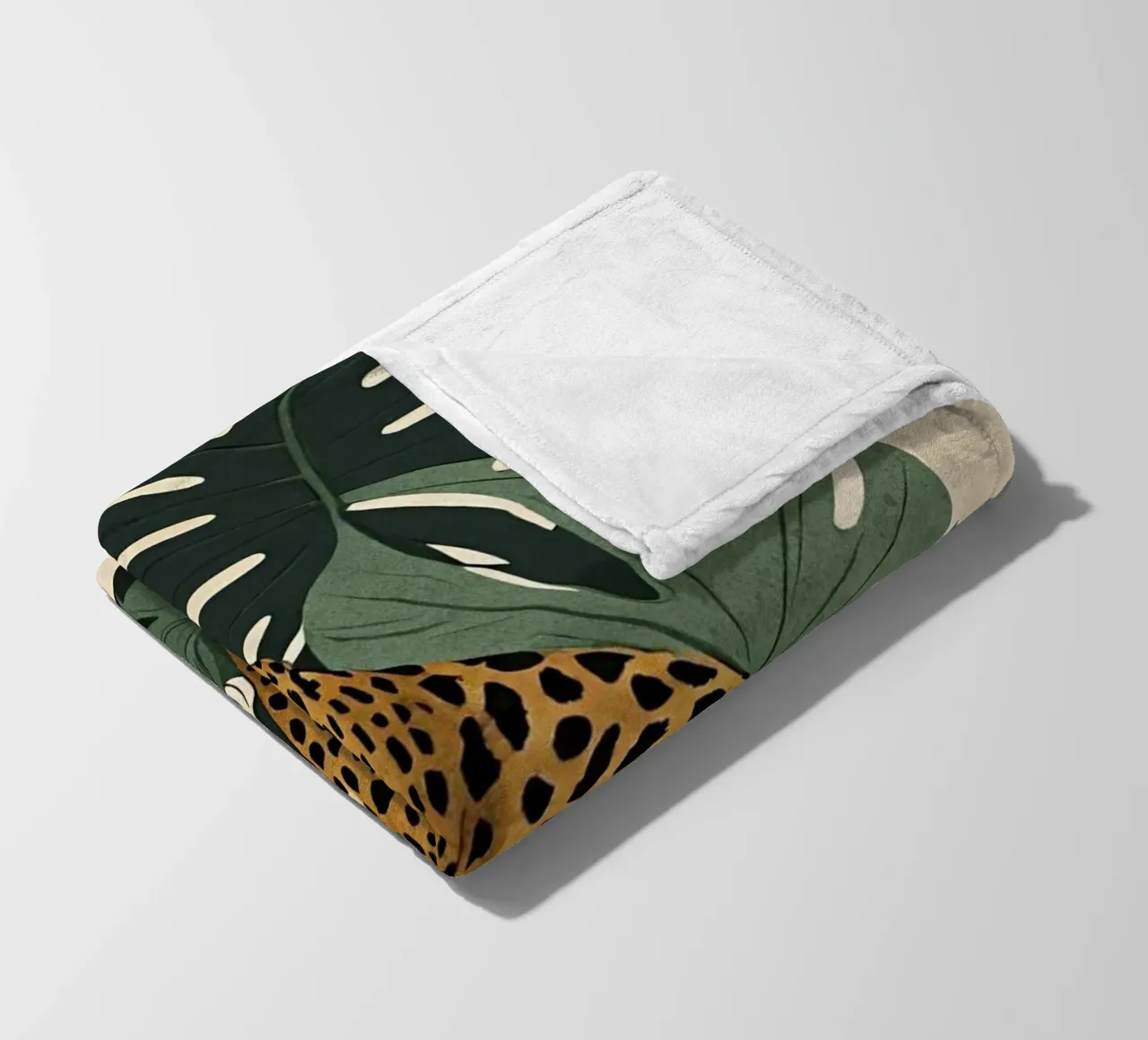 Design leopardato con foglie tropicali Bujaboom coperta in pile da bujaboom