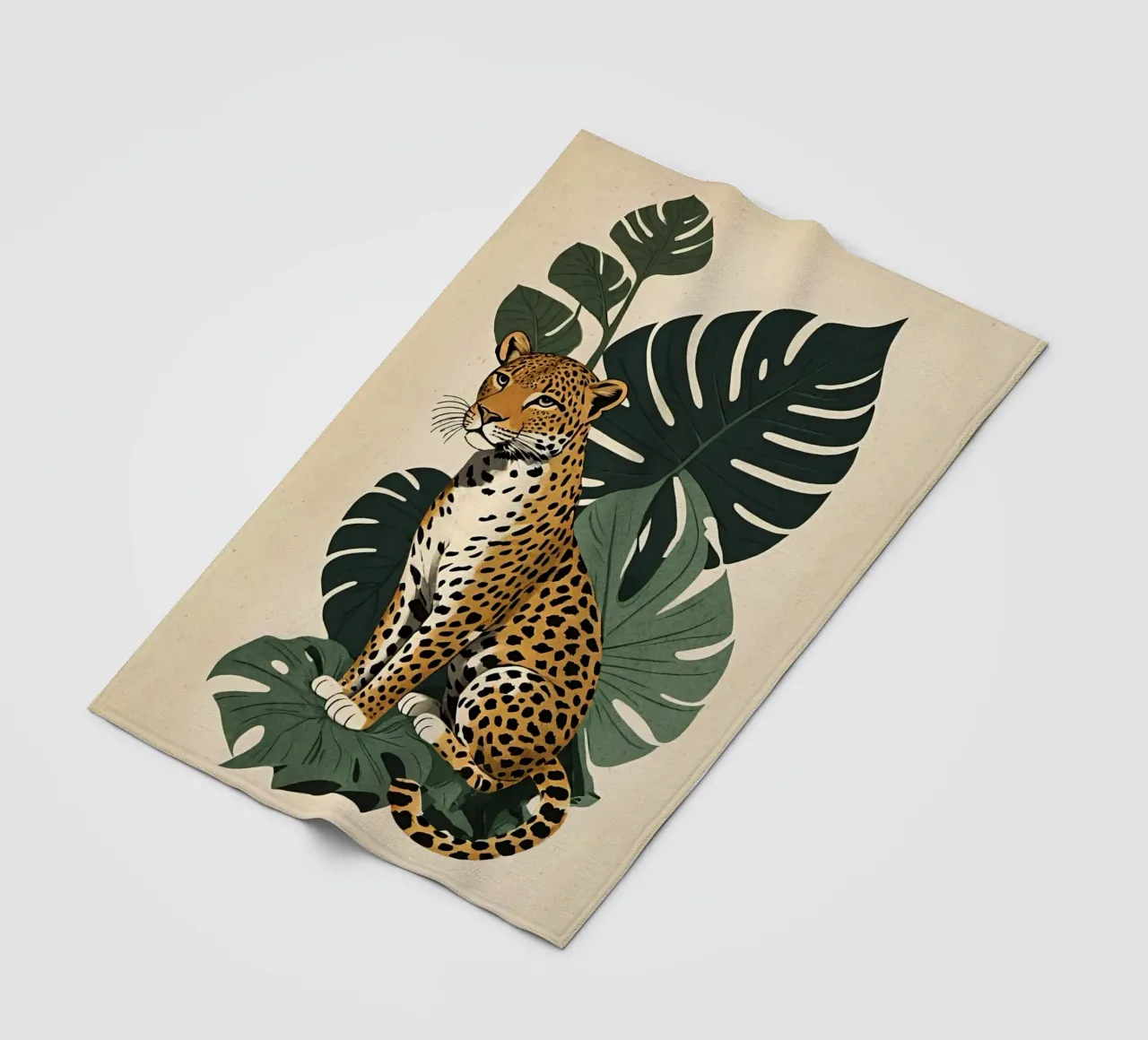 Design leopardato con foglie tropicali Bujaboom coperta in pile da bujaboom