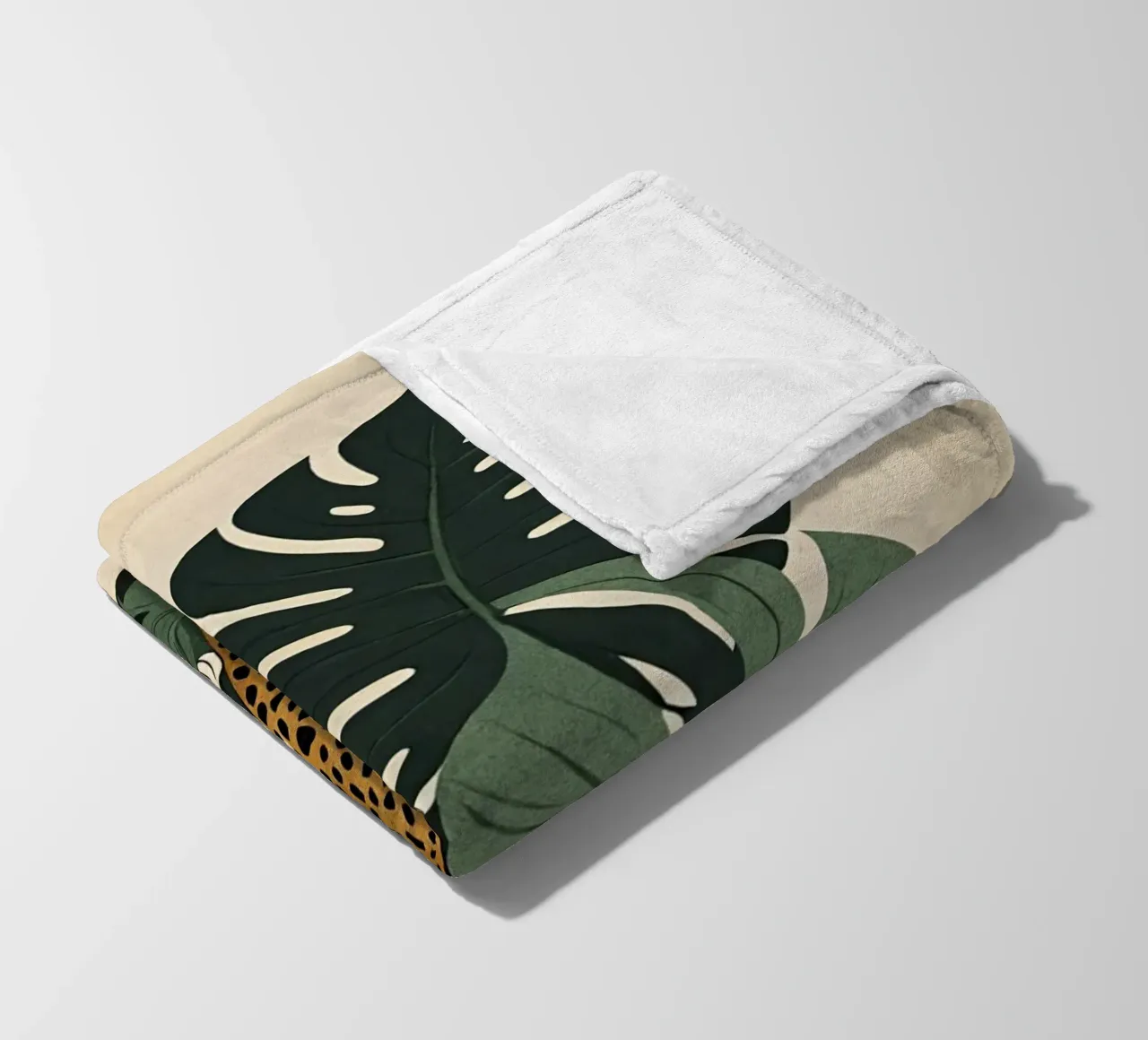 Design leopardato con foglie tropicali Bujaboom coperta in pile da bujaboom