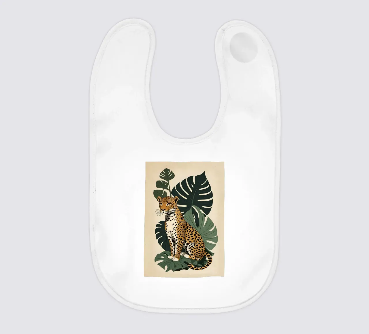 Design leopardato con foglie tropicali Bujaboom bavaglino da bujaboom