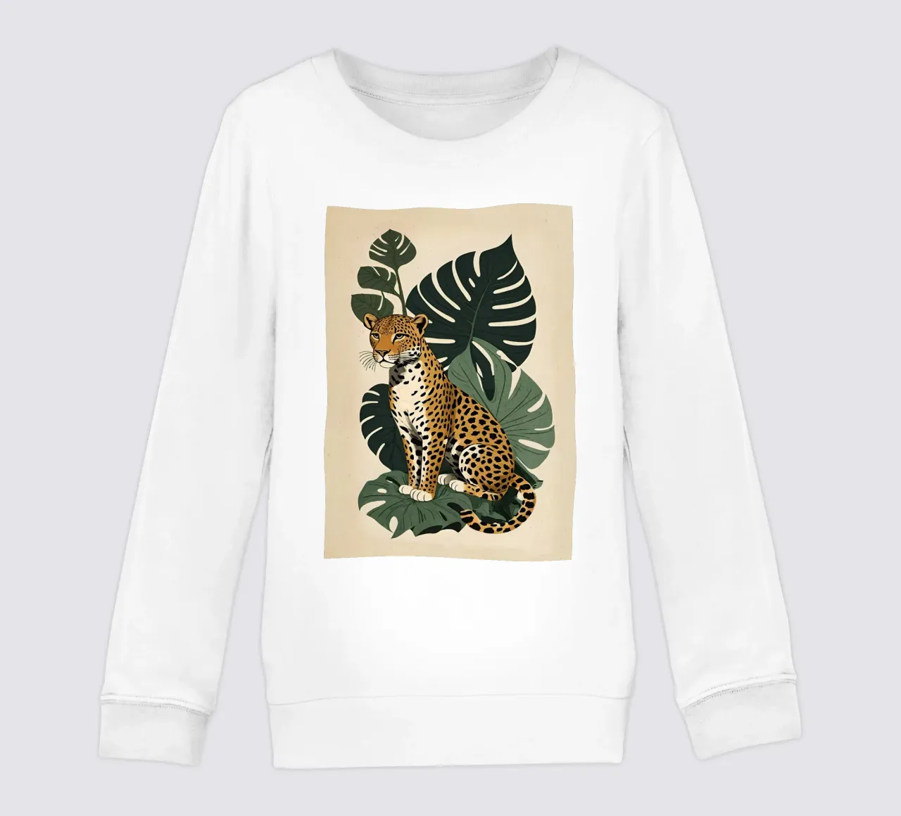 Design leopardato con foglie tropicali Bujaboom felpa bambino da bujaboom