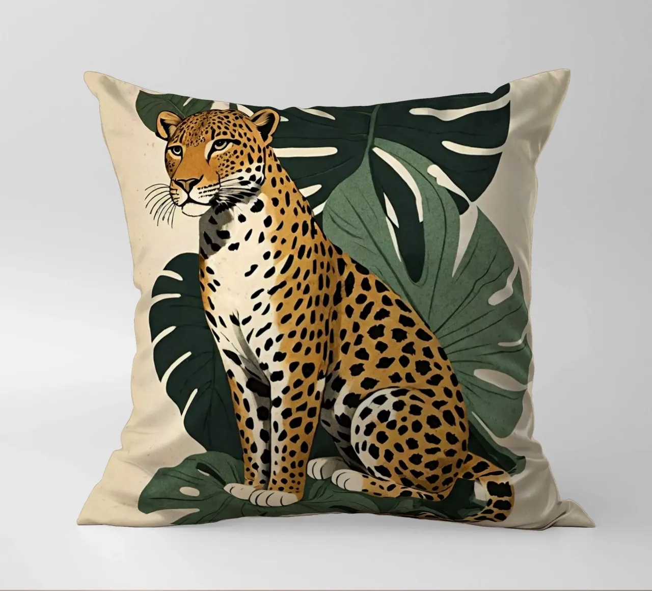 Design leopardato con foglie tropicali Bujaboom cuscino da bujaboom