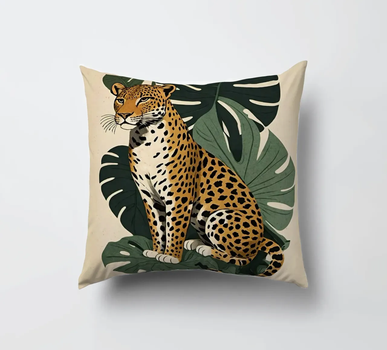 Design leopardato con foglie tropicali Bujaboom cuscino da bujaboom