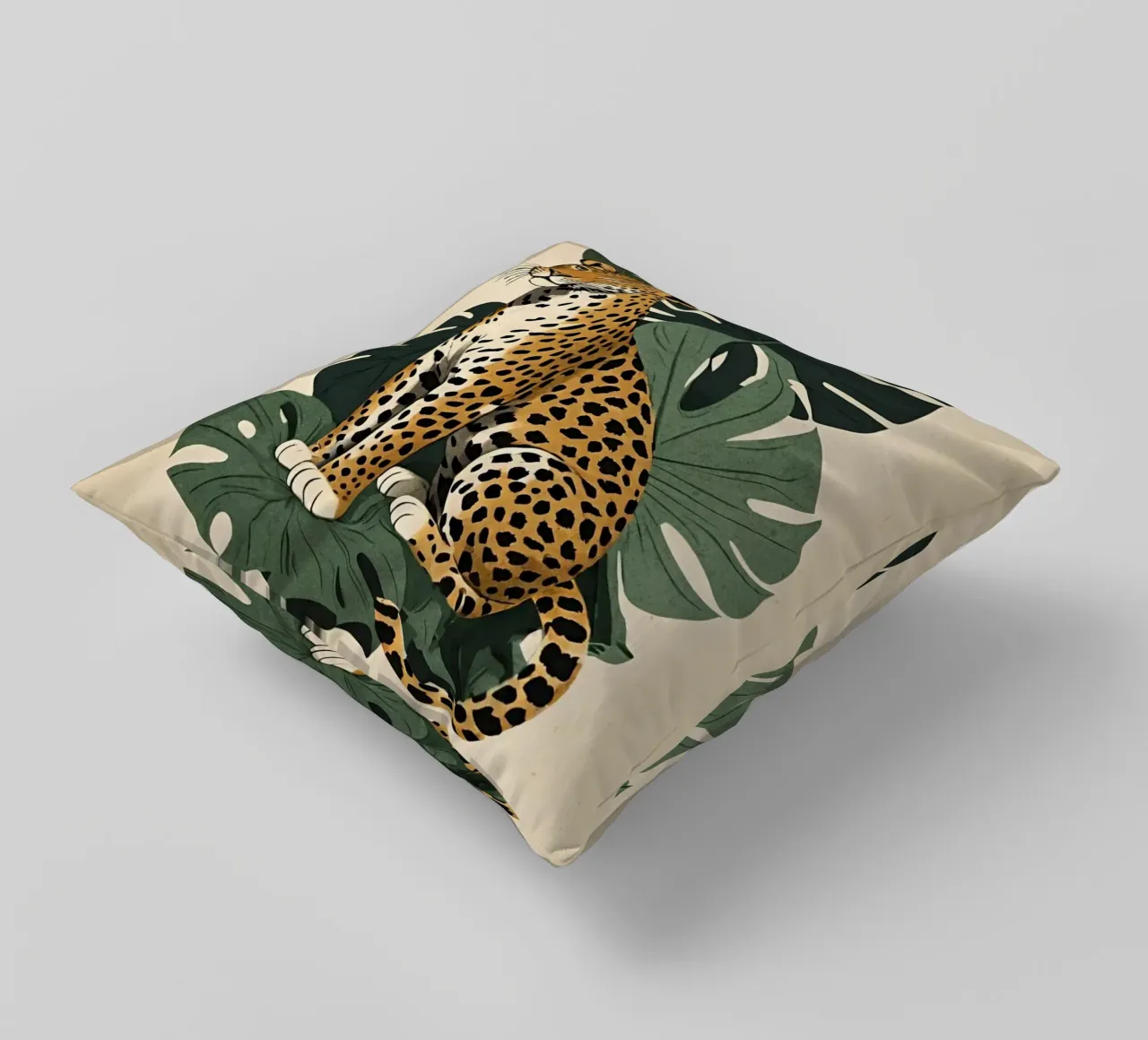 Design leopardato con foglie tropicali Bujaboom cuscino da bujaboom