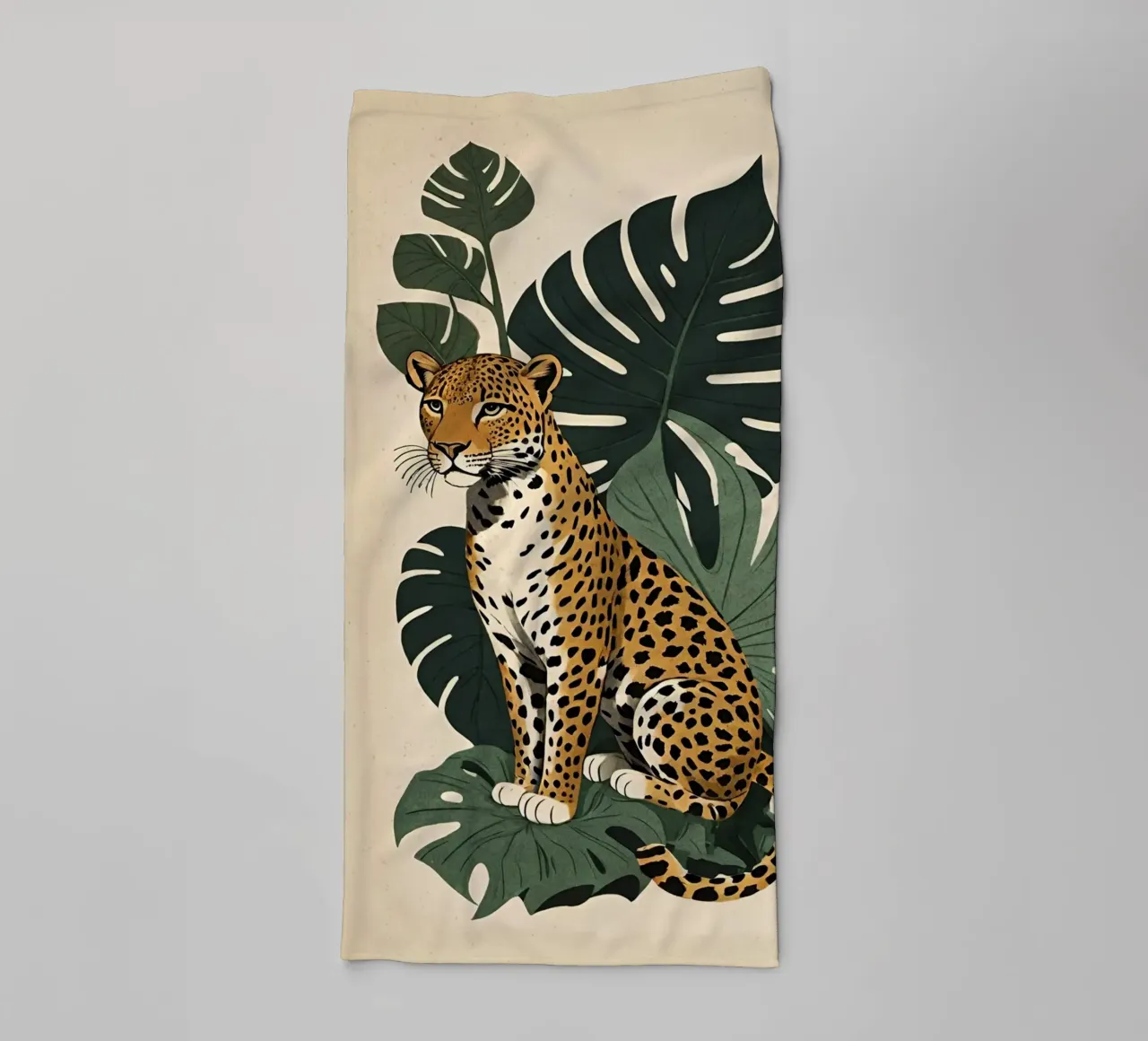 Design leopardato con foglie tropicali Bujaboom asciugamano da bagno da bujaboom