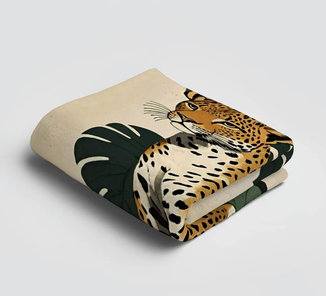 Design leopardato con foglie tropicali Bujaboom asciugamano da bagno da bujaboom