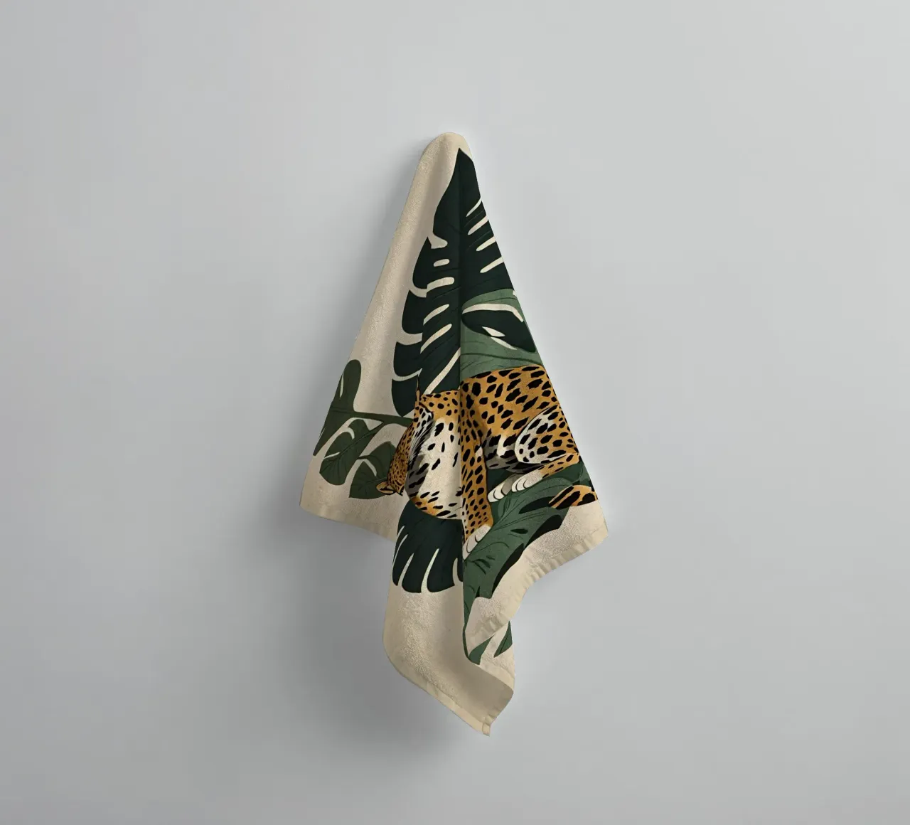 Design leopardato con foglie tropicali Bujaboom asciugamano da bagno da bujaboom