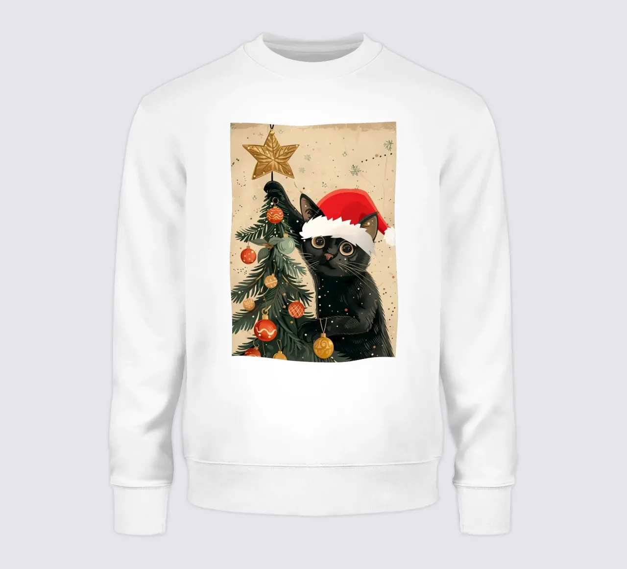 Albero di Natale del gatto nero felpa da Nina Wolf
