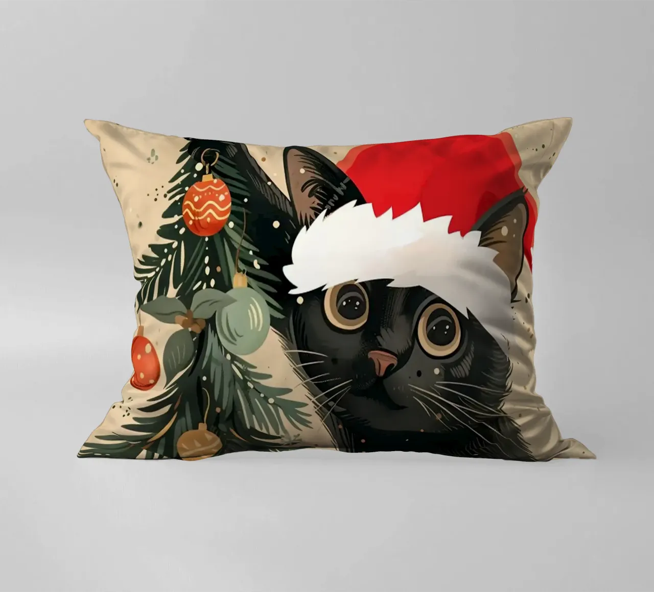 Albero di Natale del gatto nero cuscino da Nina Wolf