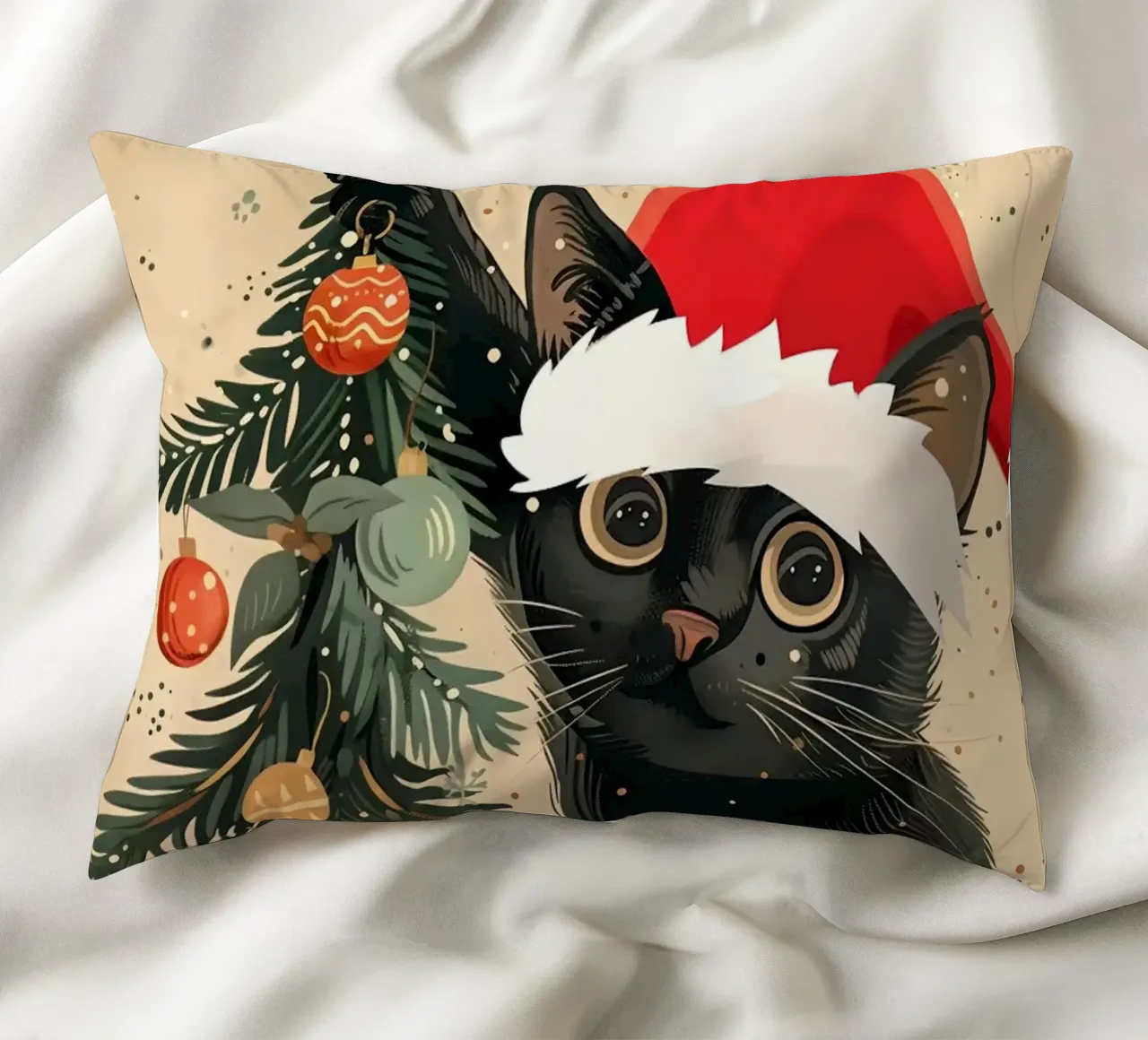 Albero di Natale del gatto nero cuscino da Nina Wolf