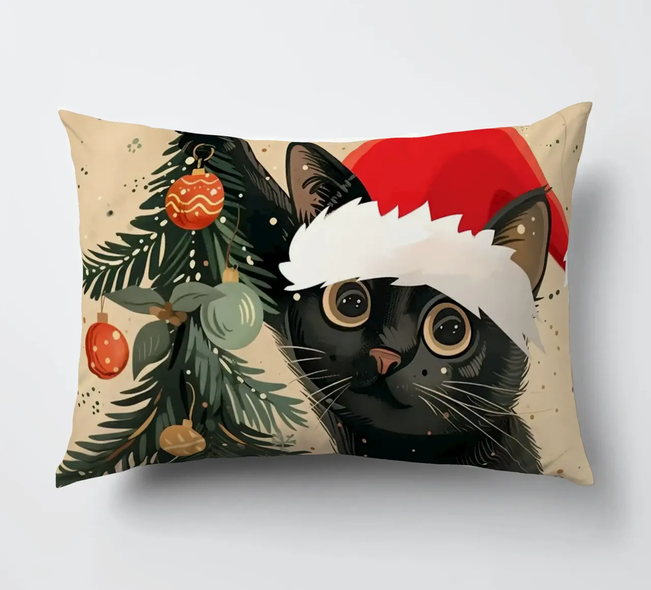Albero di Natale del gatto nero cuscino da Nina Wolf