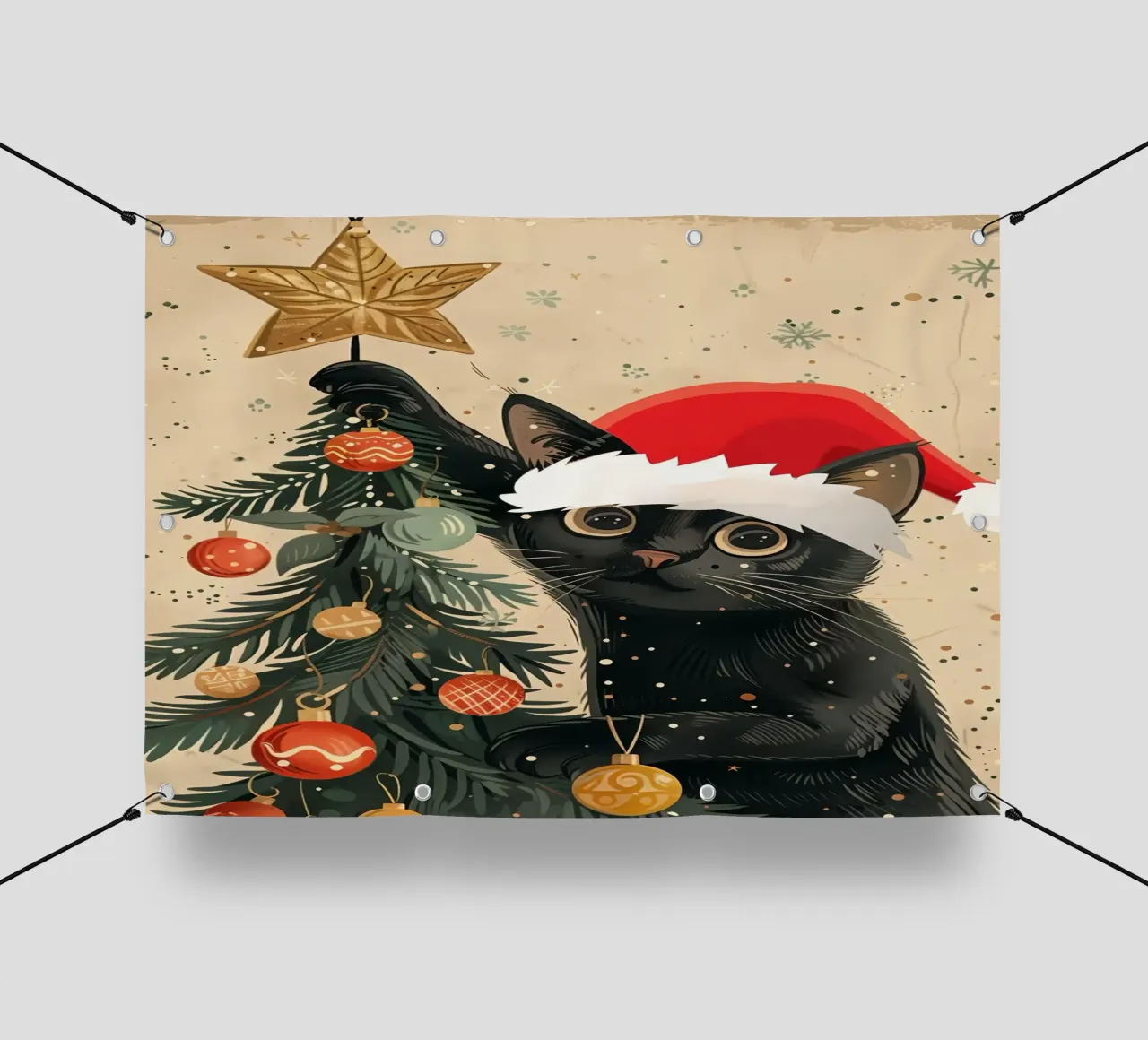 Albero di Natale del gatto nero telo in pvc da Nina Wolf