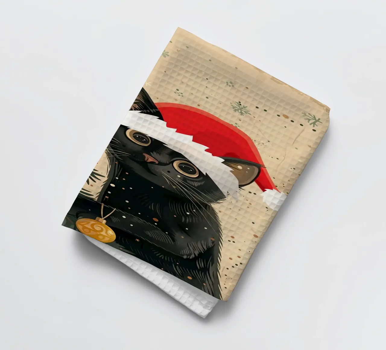 Albero di Natale del gatto nero canovaccio da cucina da Nina Wolf