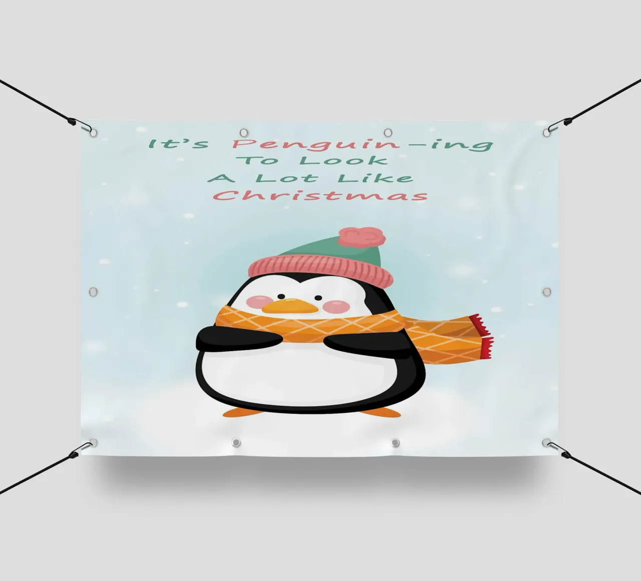 Pinguino di Natale telo in pvc da Nina Wolf