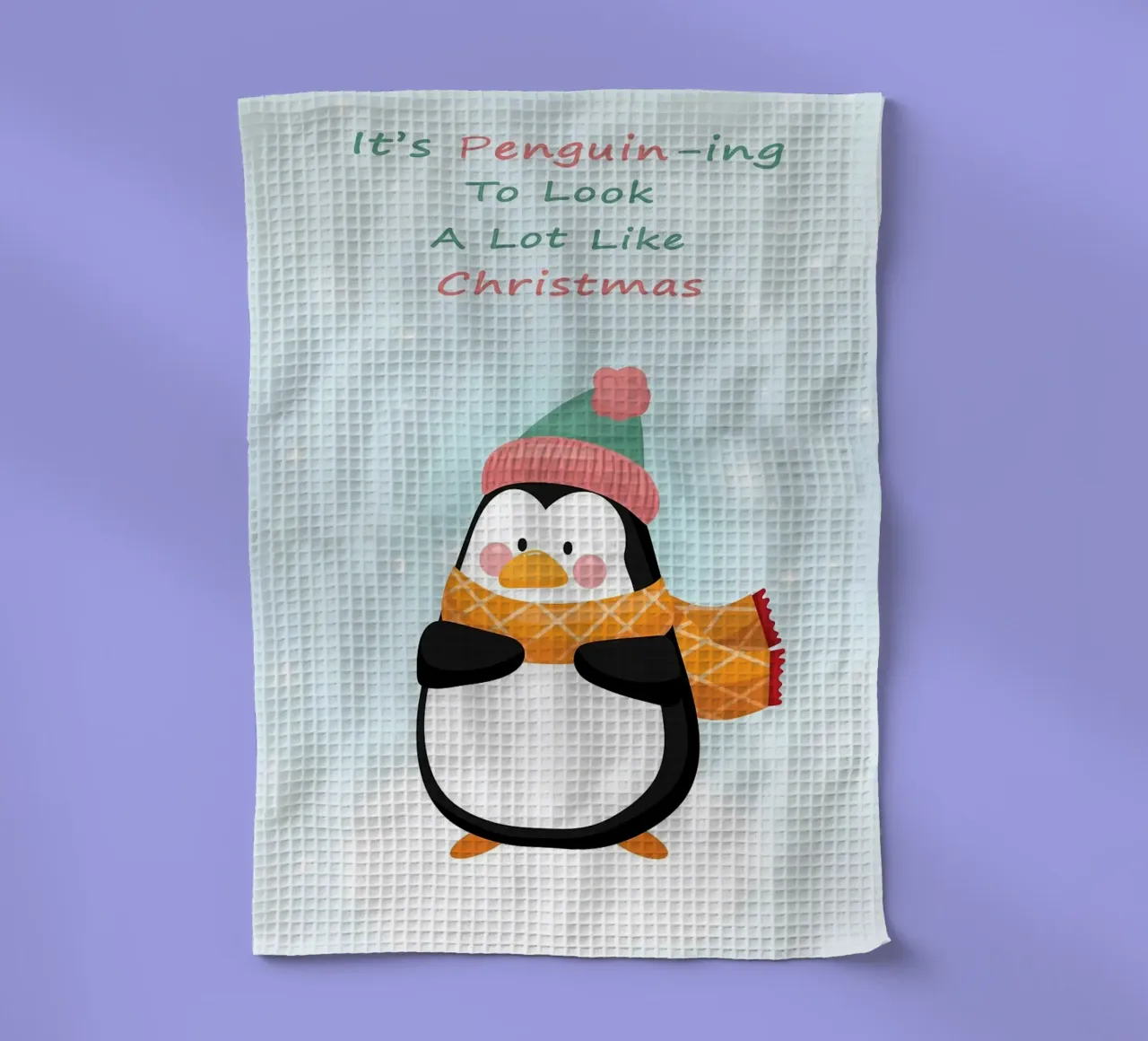 Pinguino di Natale canovaccio da cucina da Nina Wolf