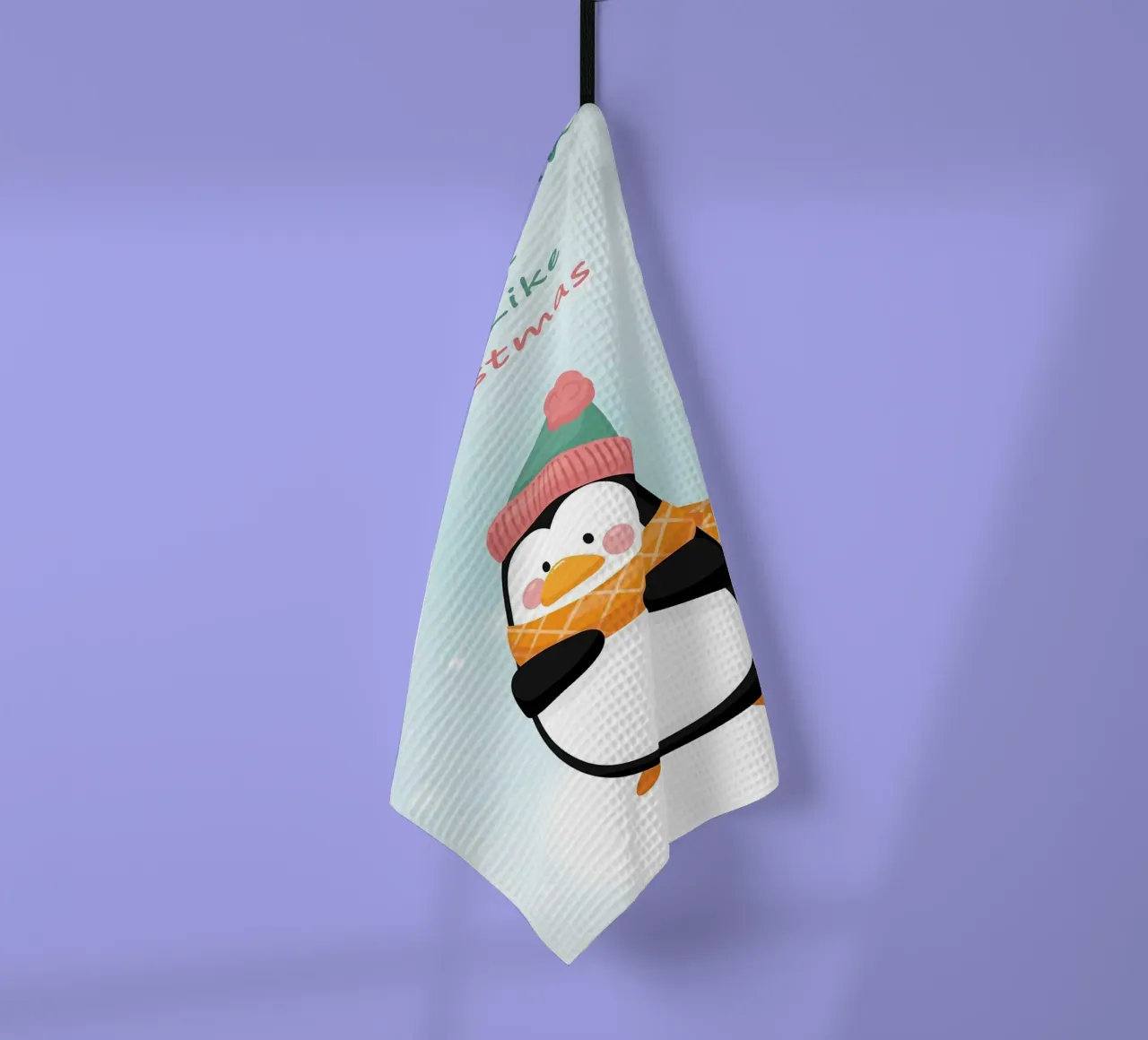 Pinguino di Natale canovaccio da cucina da Nina Wolf