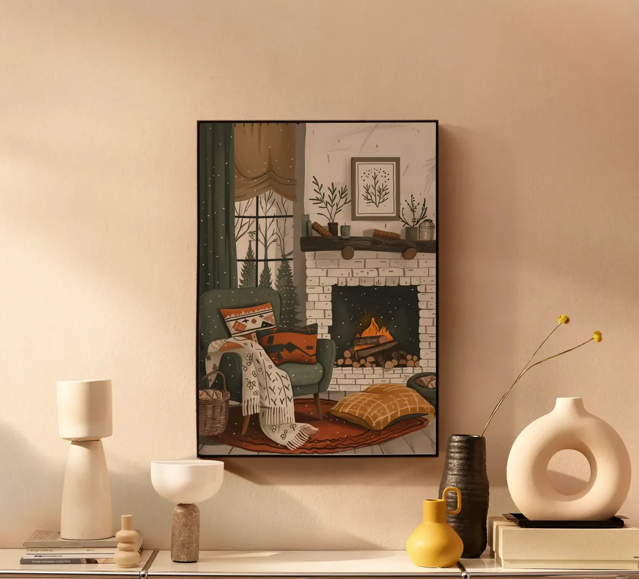 Accogliente camera con caminetto plexiglass da Nina Wolf