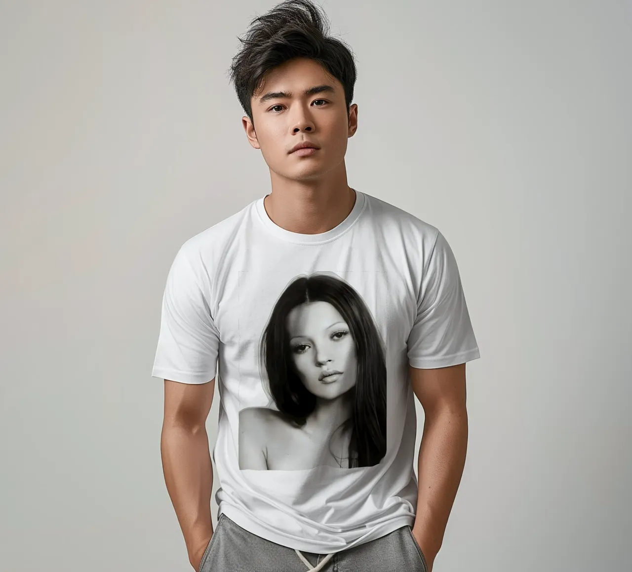 Serenità monocromatica t-shirt da vintage singer