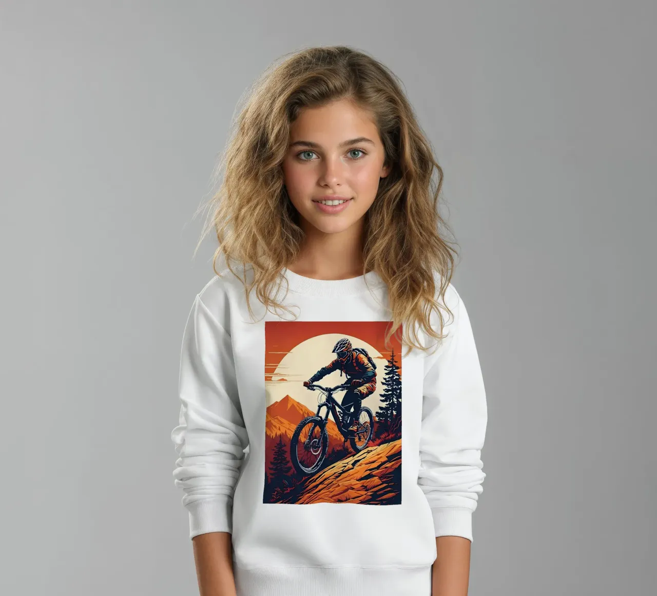 Discesa in mountain bike a tutta velocità felpa bambino da ARTVI-SHOP