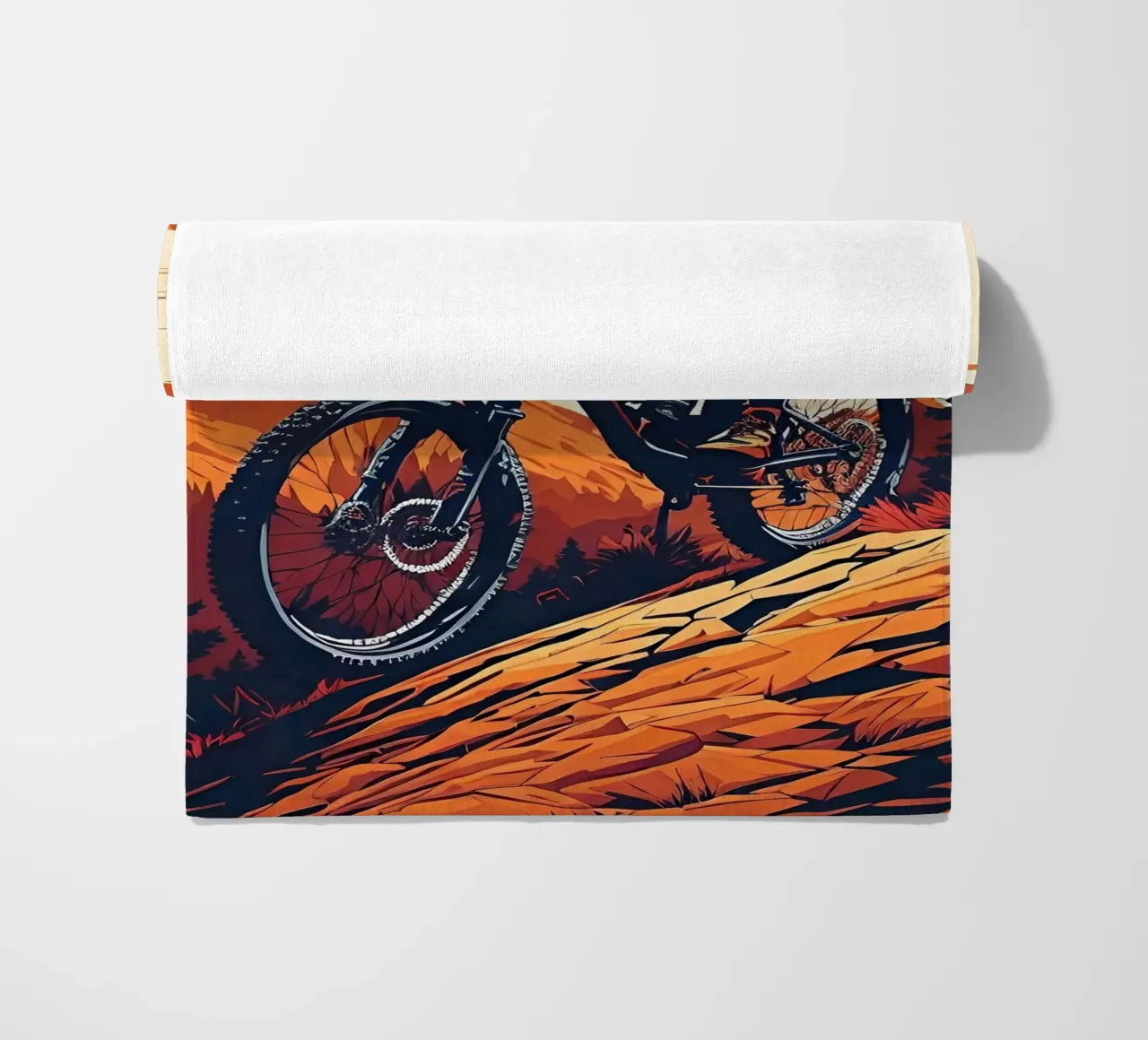 Discesa in mountain bike a tutta velocità telo mare da ARTVI-SHOP