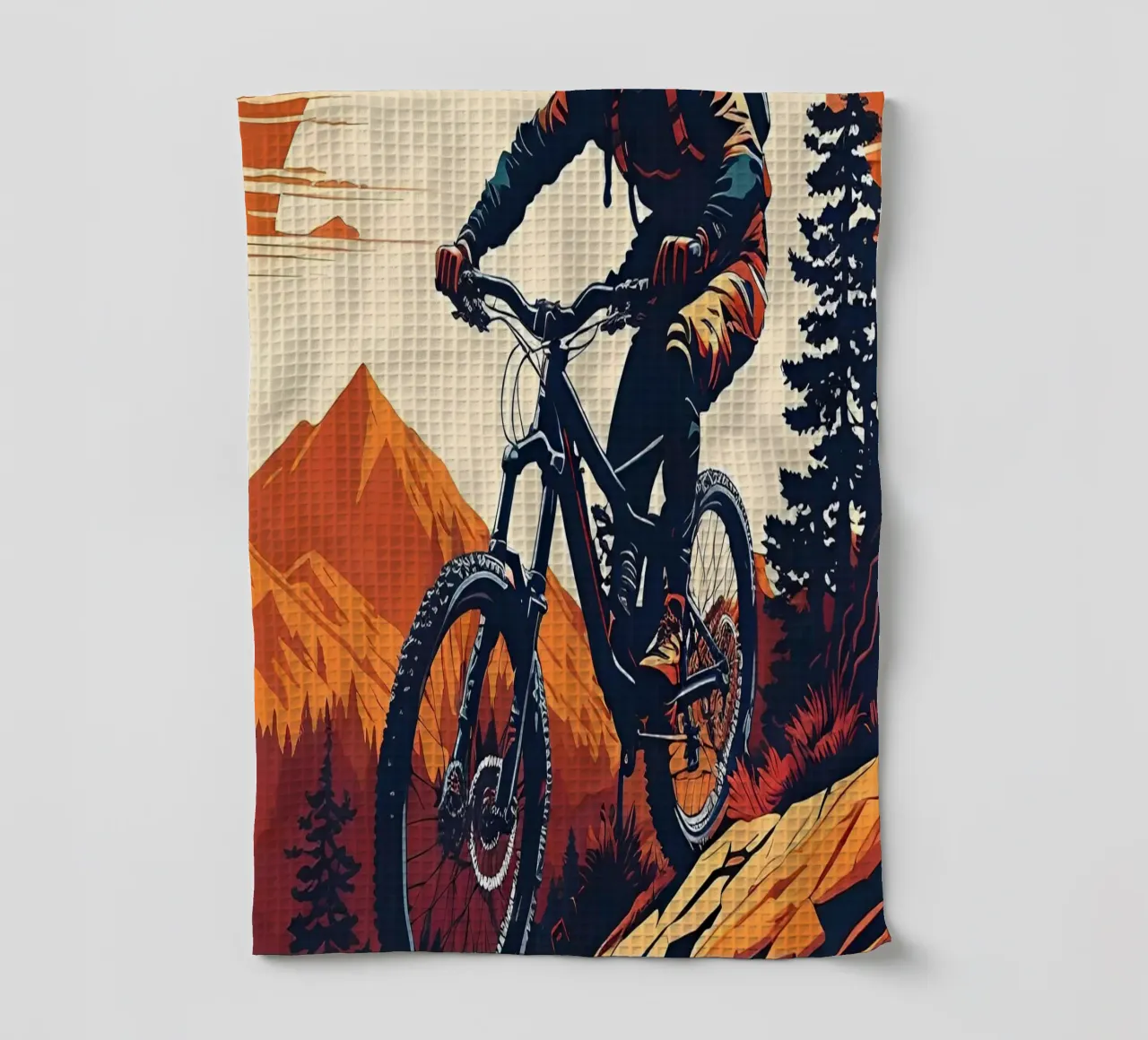 Discesa in mountain bike a tutta velocità canovaccio da cucina da ARTVI-SHOP