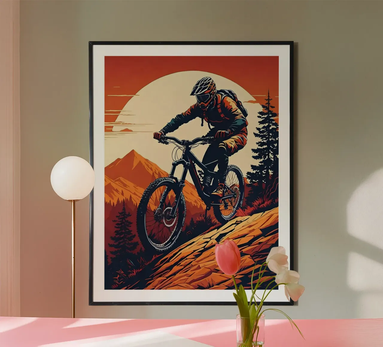 Discesa in mountain bike a tutta velocità carta hahnemühle da ARTVI-SHOP