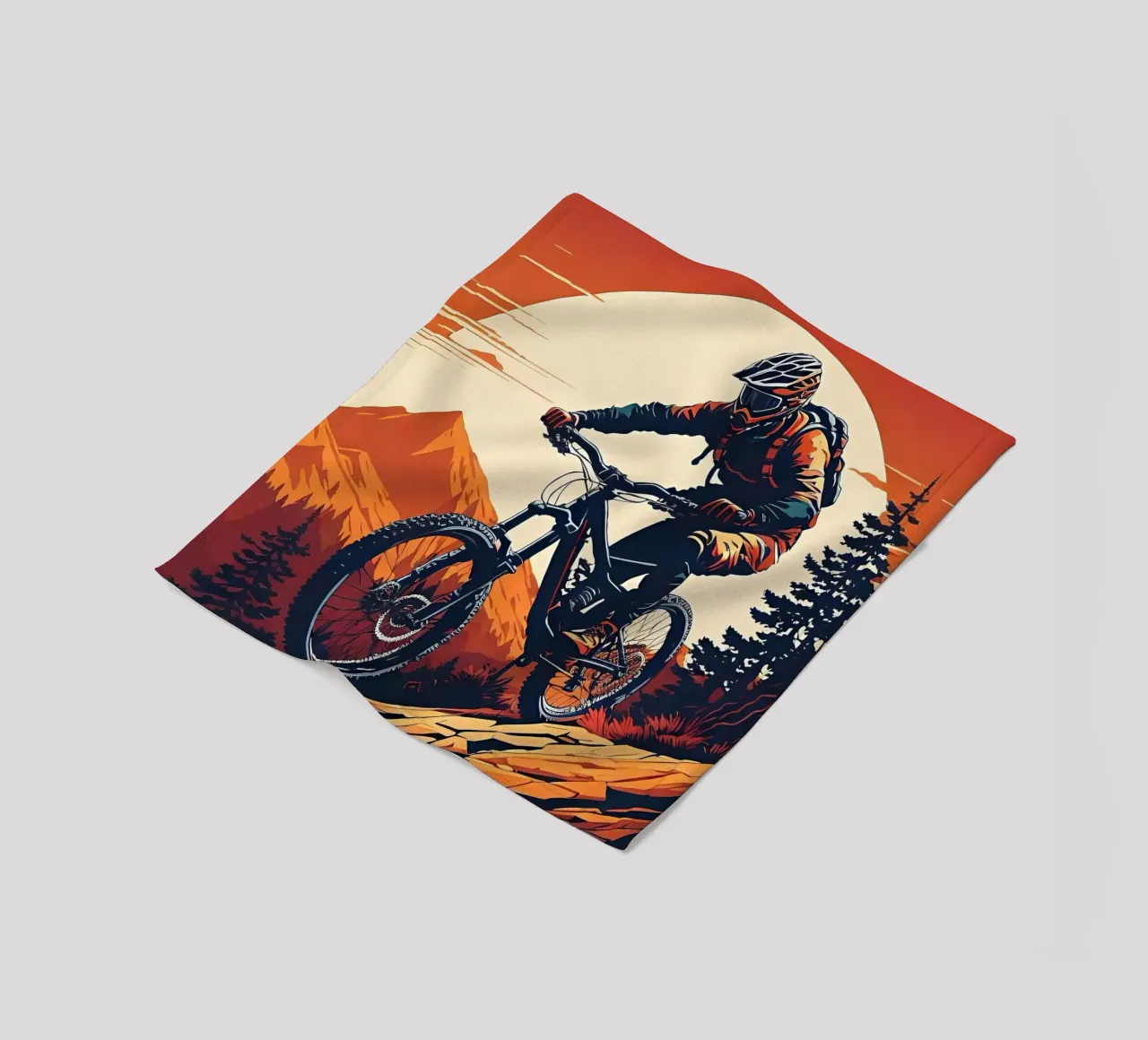Discesa in mountain bike a tutta velocità coperta in pile da ARTVI-SHOP