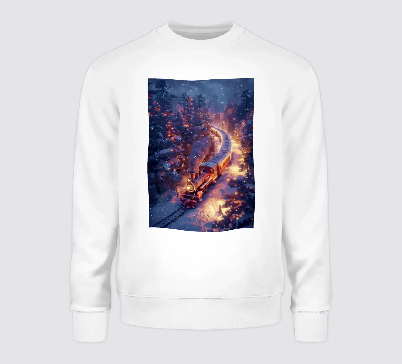 Train de Noël dans une forêt enneigée sweat de Nina Wolf