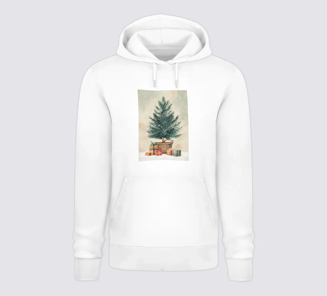 Albero di Natale acquerello felpa con cappuccio da Nina Wolf