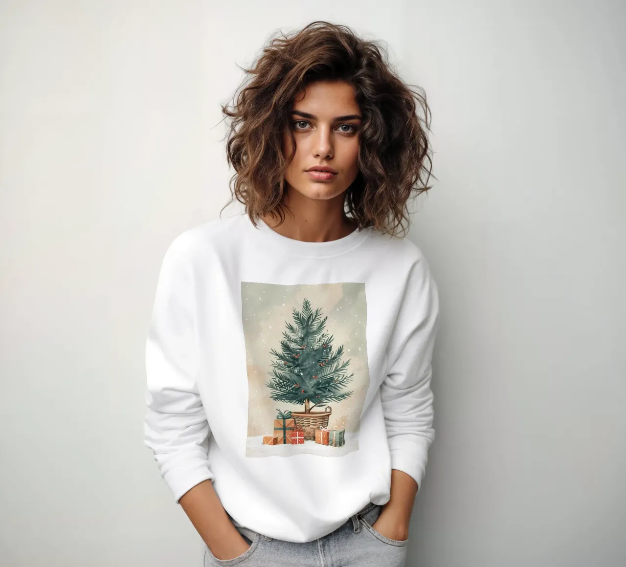 Albero di Natale acquerello felpa da Nina Wolf