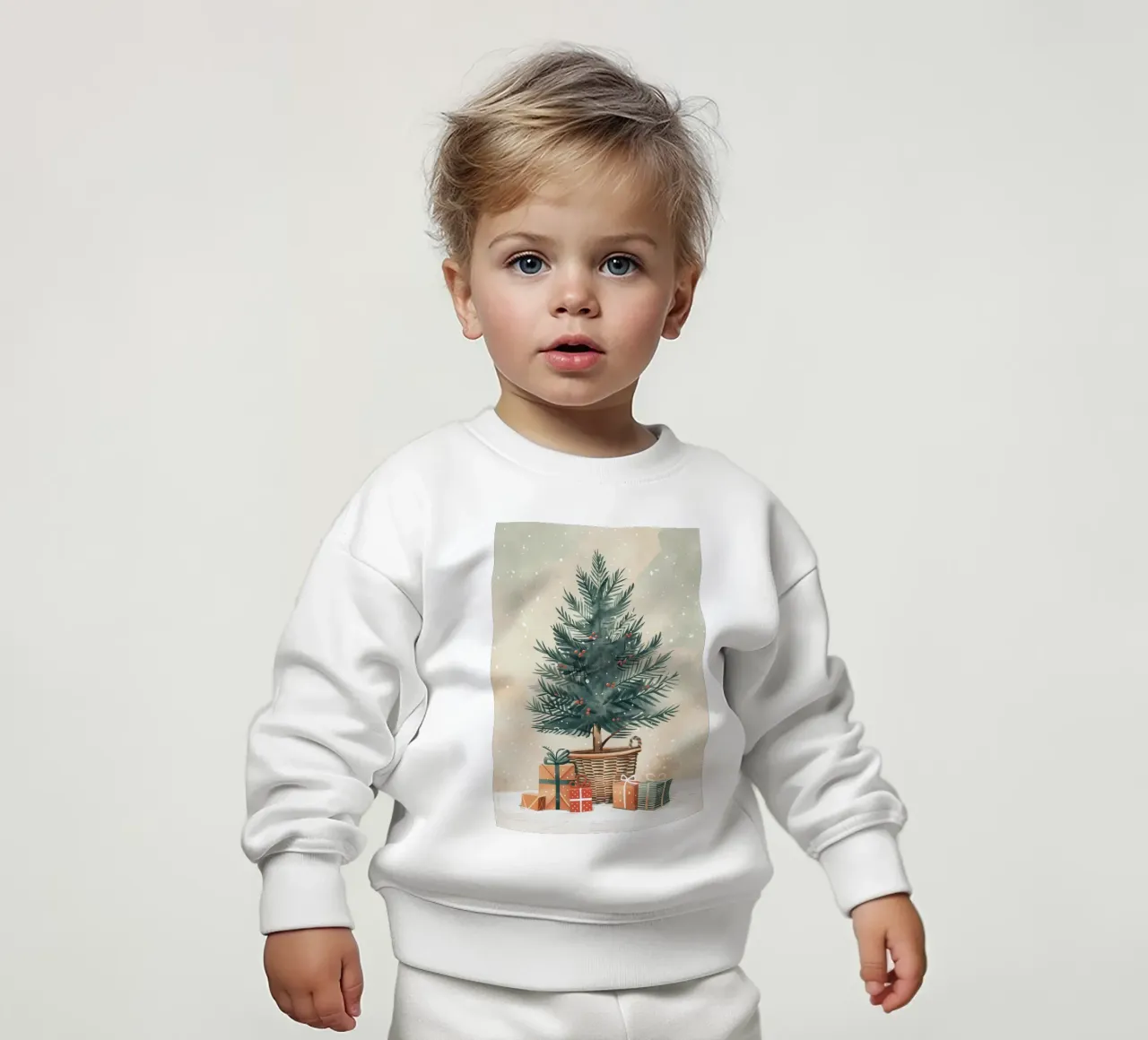 Albero di Natale acquerello felpa neonato da Nina Wolf