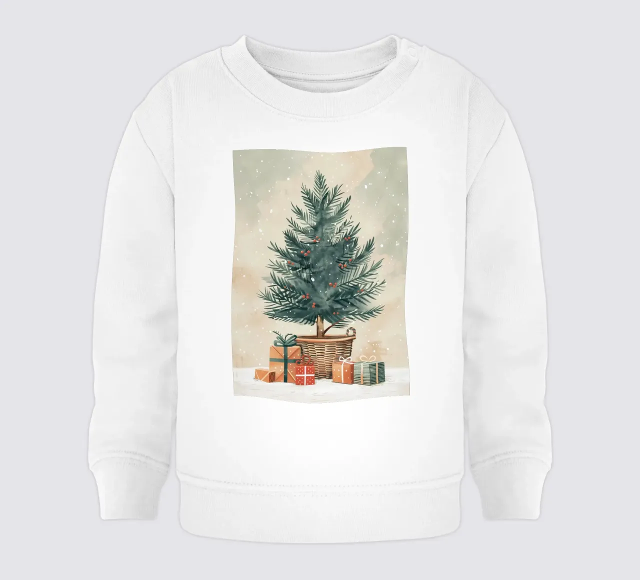 Albero di Natale acquerello felpa neonato da Nina Wolf