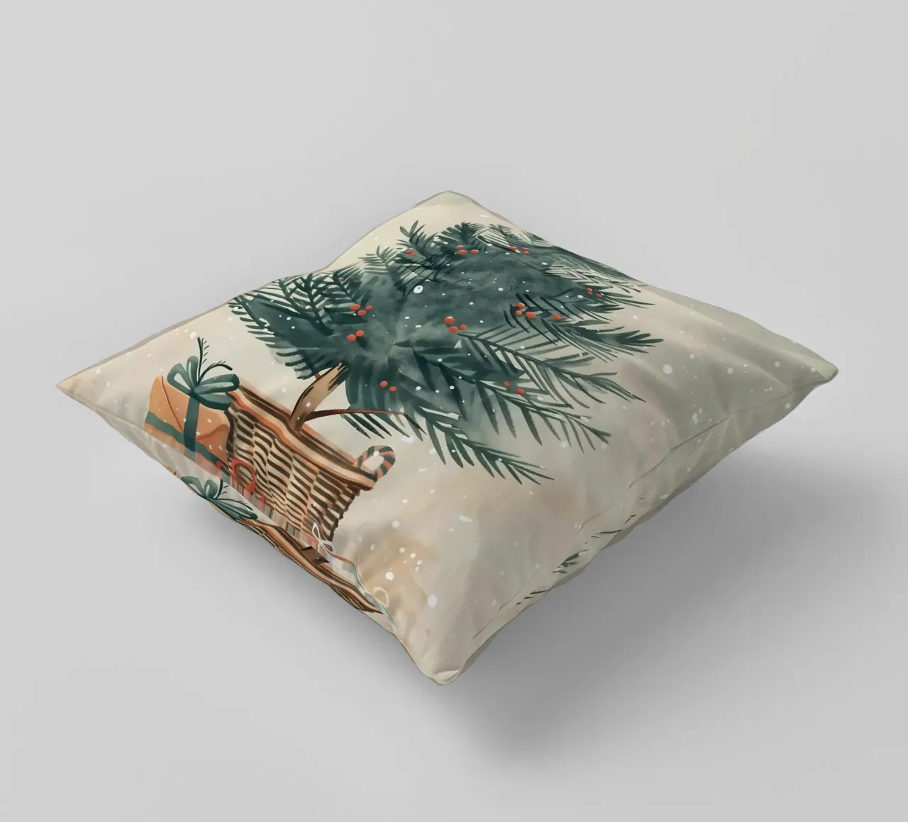 Albero di Natale acquerello cuscino da Nina Wolf