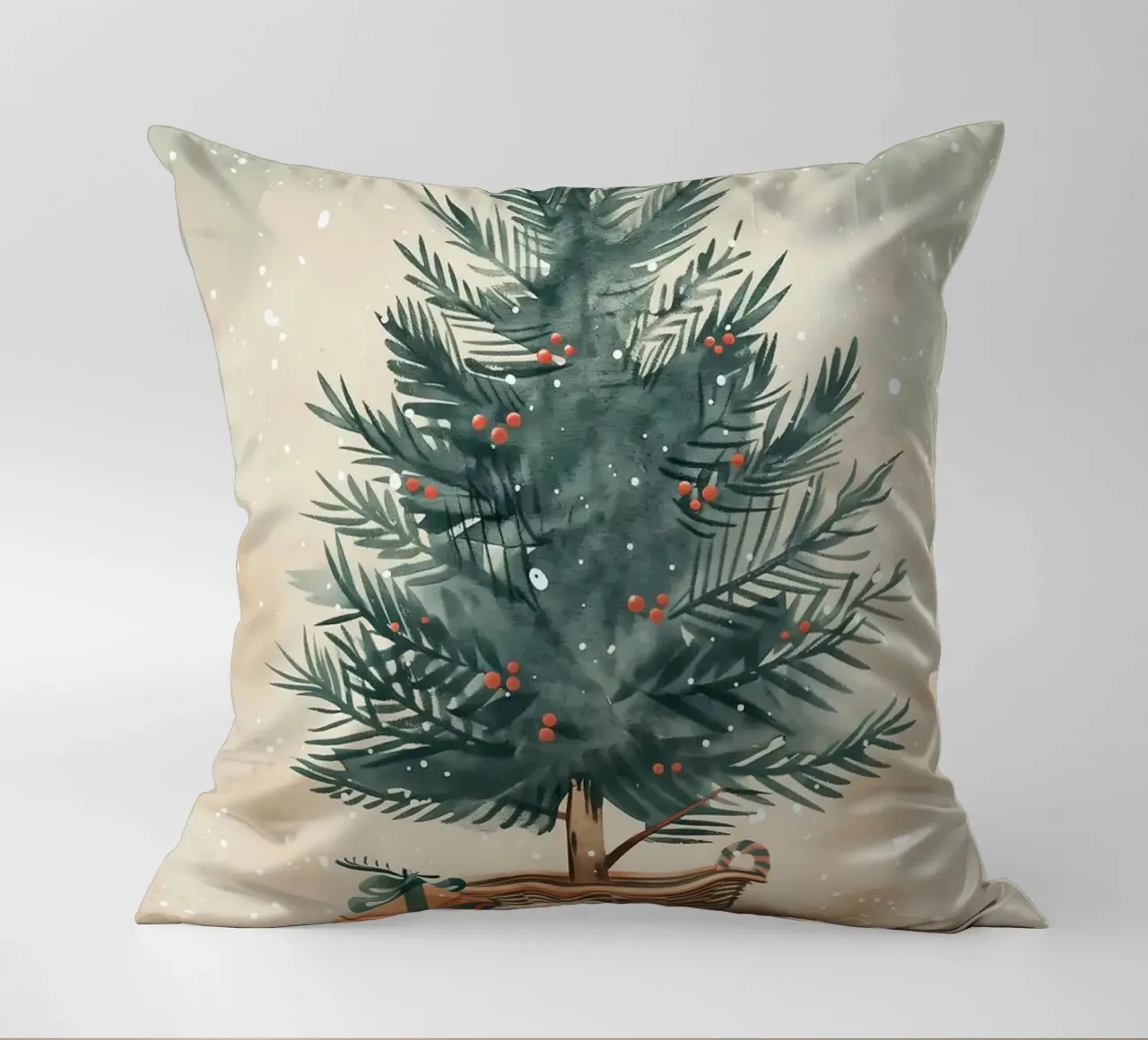 Albero di Natale acquerello cuscino da Nina Wolf